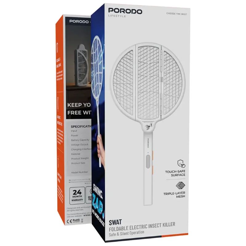 PORODO Lifestyle Swat Foldable Electric Insect Killer - White
